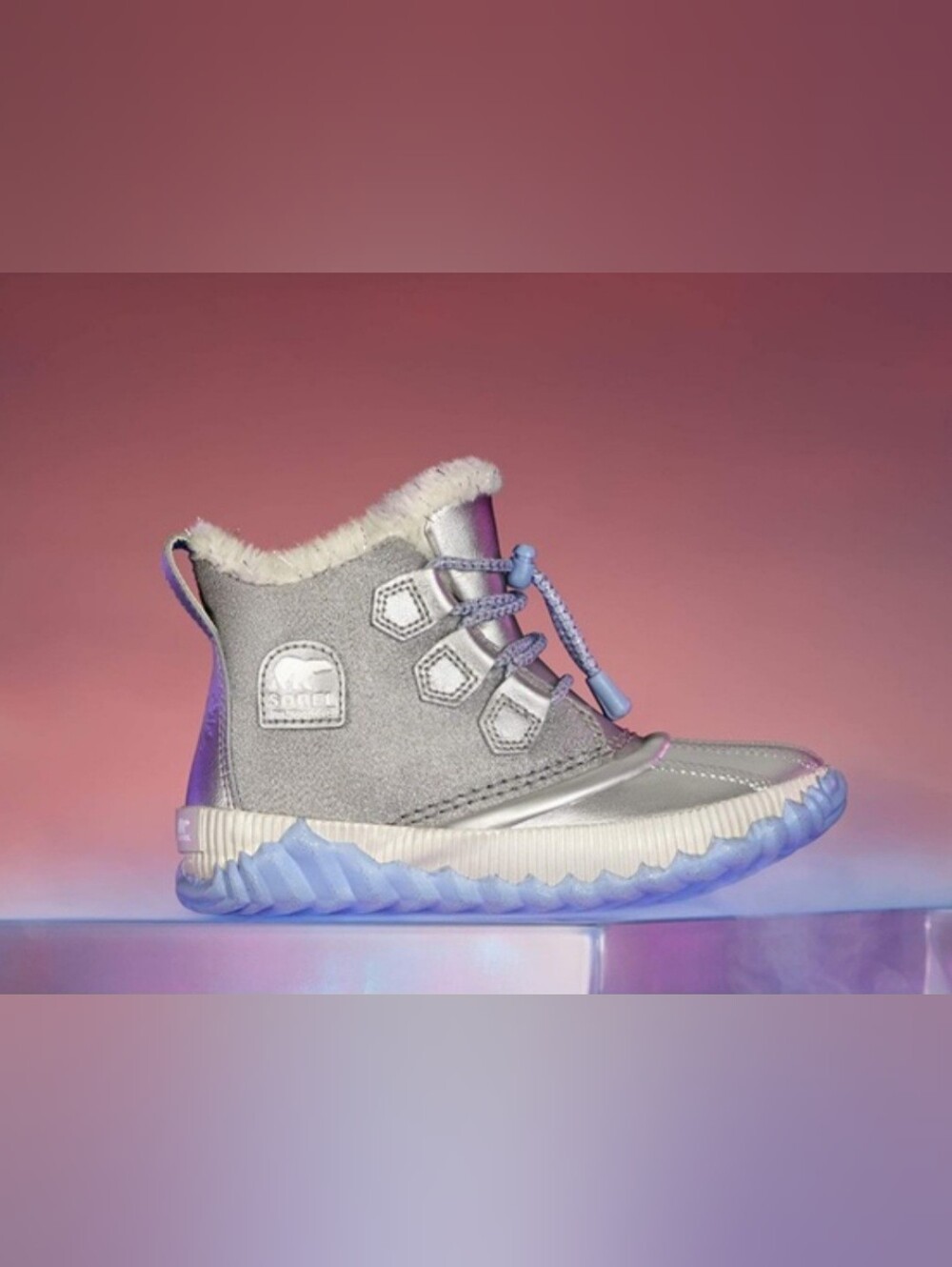 Sorel X Disney Frozen Kids' Silver Cozy Winter Boot Waterproof Size 6
